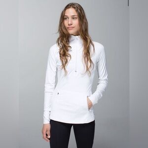 LULULEMON Race With Grace 1/2 Zip Line in White
